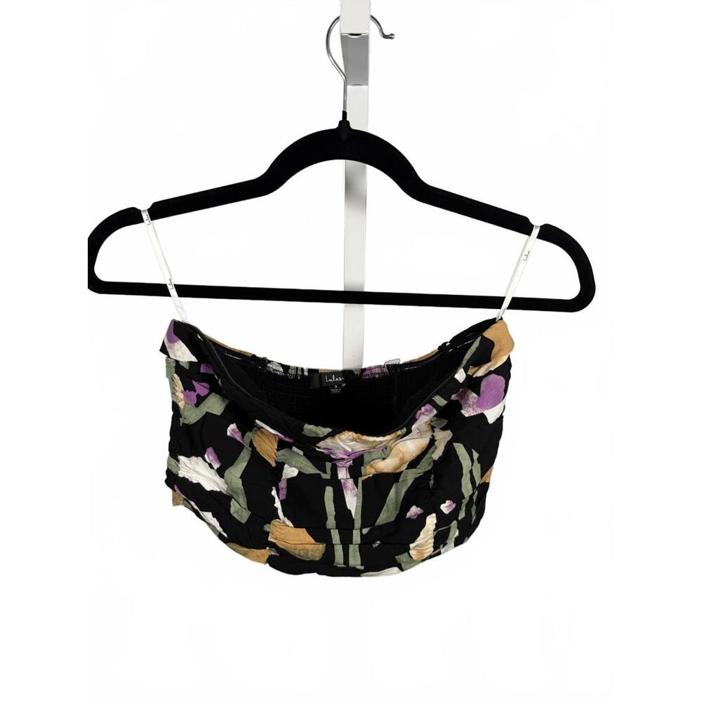 Lulus Super Bloom Black Floral Print Strapless Tube Top - S NWT - Picture 3 of 8